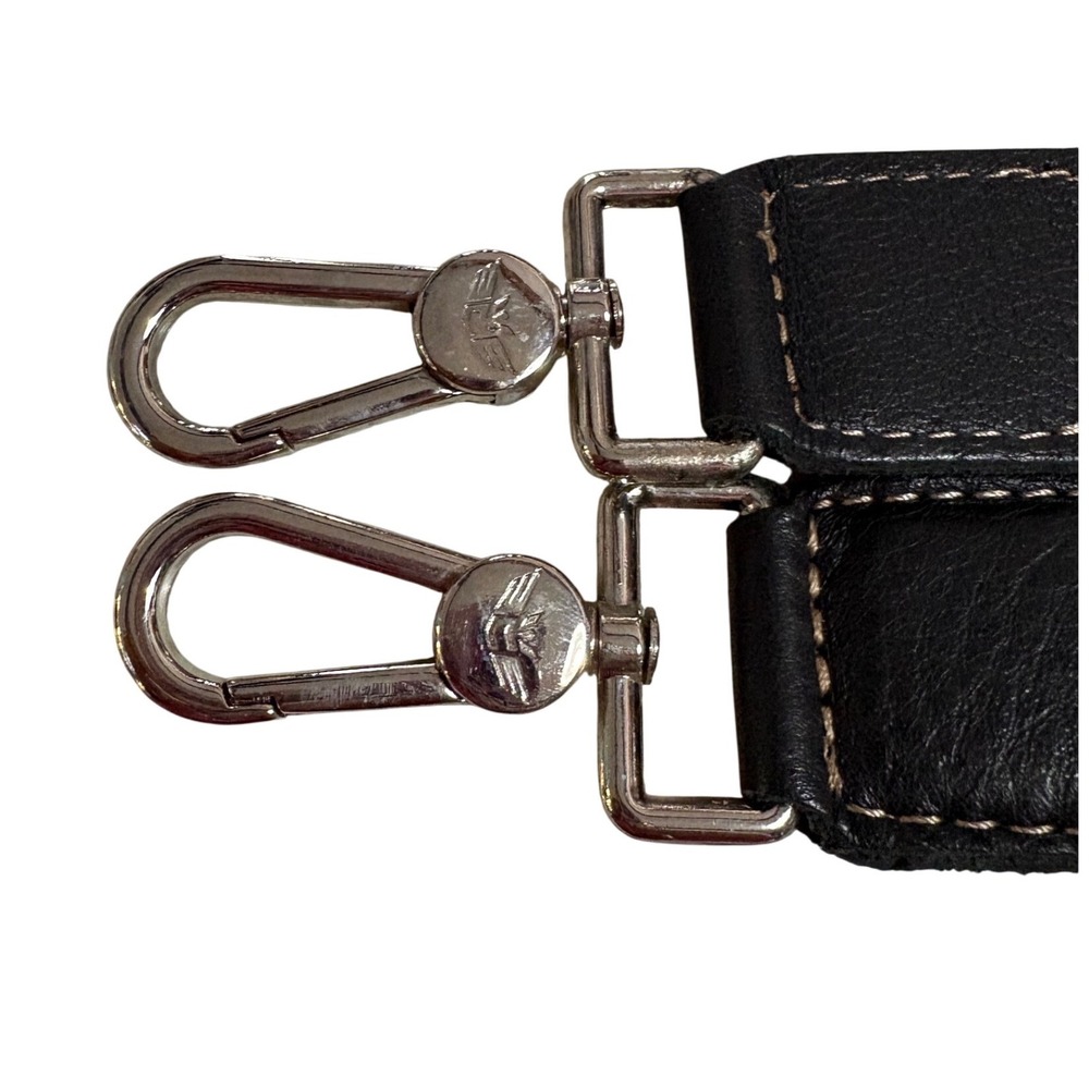 Consuela Handbag Strap Women OS Black Excellent Pebbled Leather Silver Hardware - Picture 5 of 7